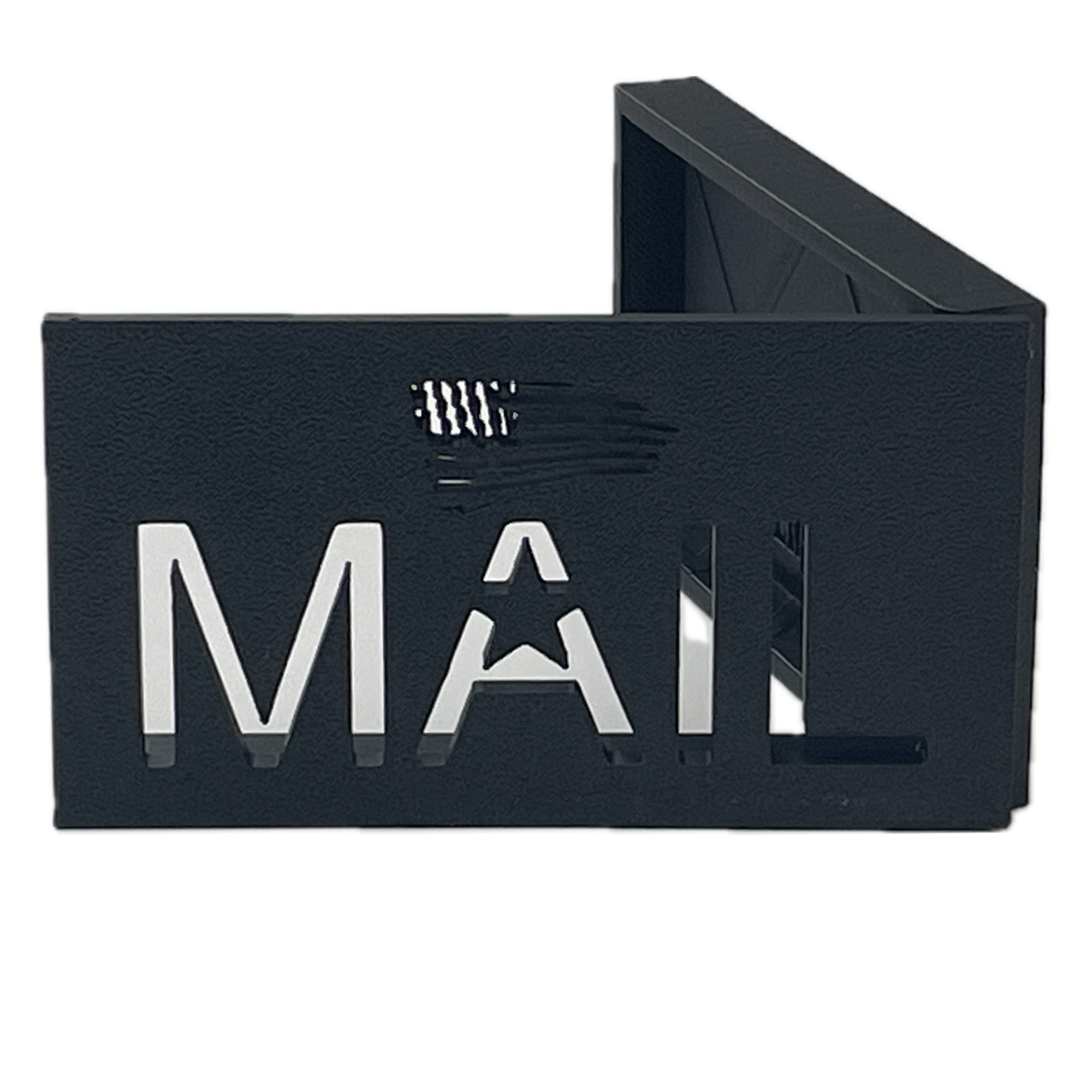 Black flag + mail mailbox flag for brick or stone mailboxes product picture with white background.